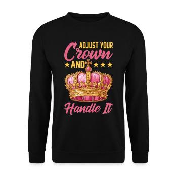 Ajustez votre couronne et manipulez-la 19 - Sweat-shirt Unisexe - noir - Devant - Alina (178cm) & Michal (187cm)