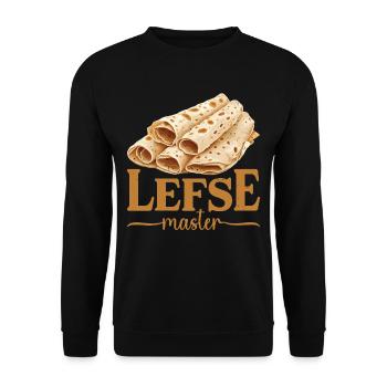Lefse Master 32 - Unisex Sweatshirt - black - Front - Alina (178cm) & Michal (187cm)