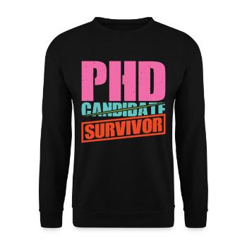 PhD Candidate Survivor 13 - Unisex Sweatshirt - black - Front - Alina (178cm) & Michal (187cm)