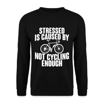 Le stress est causé par le fait de ne pas faire assez de vélo 2 - Sweat-shirt Unisexe - noir - Devant - Alina (178cm) & Michal (187cm)