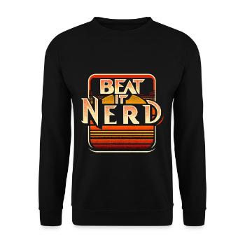 Battez-le Nerd 7 - Sweat-shirt Unisexe - noir - Devant - Alina (178cm) & Michal (187cm)