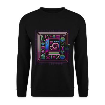 Bookworm and Proud 5 - Unisex Pullover - Schwarz - Vorne - Alina (178cm) & Michal (187cm)