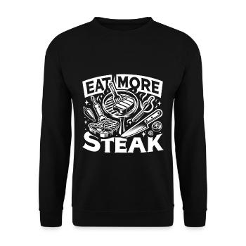 Eat More Steak 10 - Unisex Sweatshirt - black - Front - Alina (178cm) & Michal (187cm)