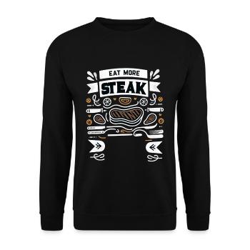 Eat More Steak 15 - Unisex Sweatshirt - black - Front - Alina (178cm) & Michal (187cm)