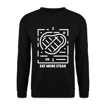 Eat More Steak 17 - Unisex Sweatshirt - black - Front - Alina (178cm) & Michal (187cm)