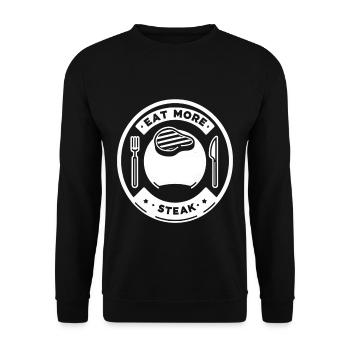 Eat More Steak 7 - Unisex Sweatshirt - black - Front - Alina (178cm) & Michal (187cm)