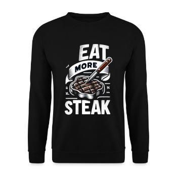 Eat More Steak 8 - Unisex Sweatshirt - black - Front - Alina (178cm) & Michal (187cm)