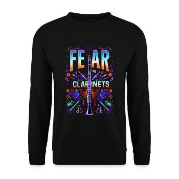 Fear The Clarinets 12 - Unisex Pullover - Schwarz - Vorne - Alina (178cm) & Michal (187cm)