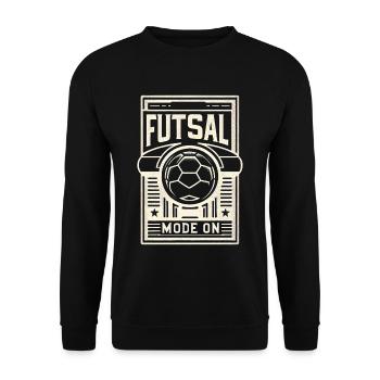 Futsal Mode On 7 - Unisex Sweatshirt - black - Front - Alina (178cm) & Michal (187cm)