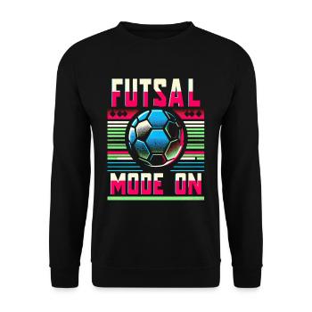 Futsal Mode On 8 - Unisex Sweatshirt - black - Front - Alina (178cm) & Michal (187cm)