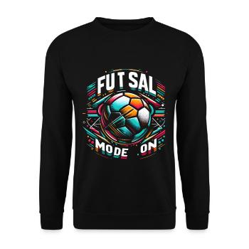 Futsal Mode On 9 - Unisex Sweatshirt - black - Front - Alina (178cm) & Michal (187cm)