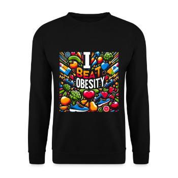 J’ai vaincu l’obésité 11 - Sweat-shirt Unisexe - noir - Devant - Alina (178cm) & Michal (187cm)