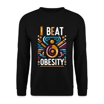 J’ai vaincu l’obésité 15 - Sweat-shirt Unisexe - noir - Devant - Alina (178cm) & Michal (187cm)