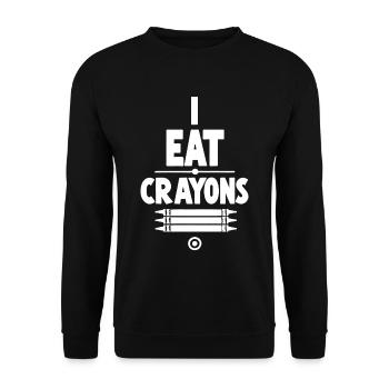 I Eat Crayons 16 - Unisex Sweatshirt - black - Front - Alina (178cm) & Michal (187cm)