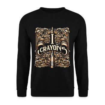 I Eat Crayons 18 - Unisex Sweatshirt - black - Front - Alina (178cm) & Michal (187cm)