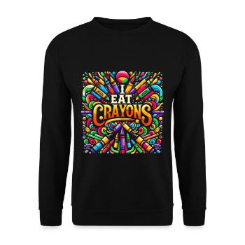 I Eat Crayons 23 - Unisex Sweatshirt - black - Front - Alina (178cm) & Michal (187cm)