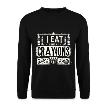I Eat Crayons 24 - Unisex Sweatshirt - black - Front - Alina (178cm) & Michal (187cm)