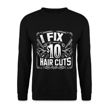 Je fixe les coupes de cheveux à 10 $ 8 - Sweat-shirt Unisexe - noir - Devant - Alina (178cm) & Michal (187cm)