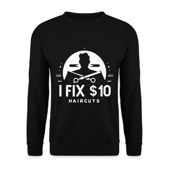 Je fixe les coupes de cheveux à 10 $ 6 - Sweat-shirt Unisexe - noir - Devant - Alina (178cm) & Michal (187cm)