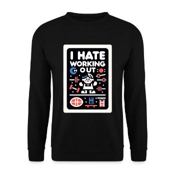 I Hate Working Out 5 - Unisex Sweatshirt - black - Front - Alina (178cm) & Michal (187cm)