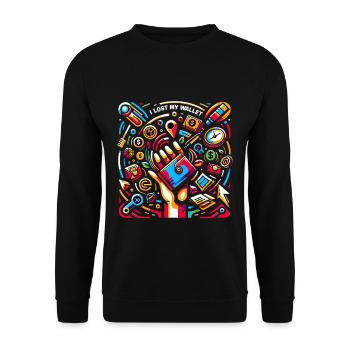 I Lost My Wallet 15 - Unisex Pullover - Schwarz - Vorne - Alina (178cm) & Michal (187cm)