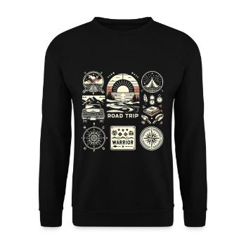 Road Trip Warrior 6 - Unisex Pullover - Schwarz - Vorne - Alina (178cm) & Michal (187cm)
