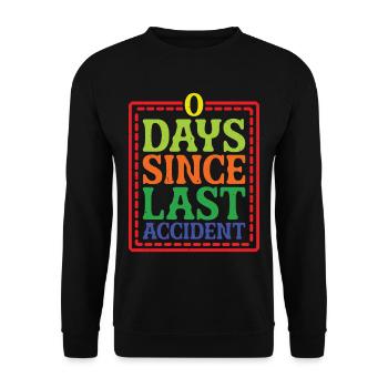 0 jours depuis le dernier accident 33 - Sweat-shirt Unisexe - noir - Devant - Alina (178cm) & Michal (187cm)