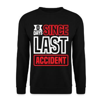 0 jours depuis le dernier accident 34 - Sweat-shirt Unisexe - noir - Devant - Alina (178cm) & Michal (187cm)