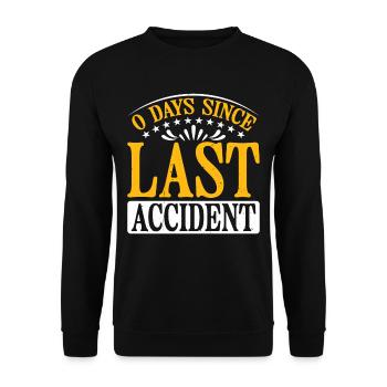 0 Days Since Last Accident 35 - Unisex Pullover - Schwarz - Vorne - Alina (178cm) & Michal (187cm)