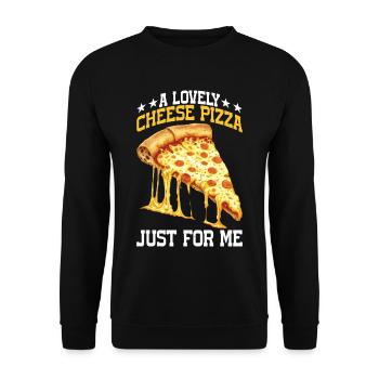 Une belle pizza au fromage juste pour moi 5 - Sweat-shirt Unisexe - noir - Devant - Alina (178cm) & Michal (187cm)