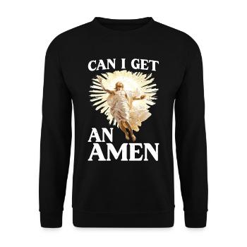 Can I Get An Amen 19 - Unisex Pullover - Schwarz - Vorne - Alina (178cm) & Michal (187cm)