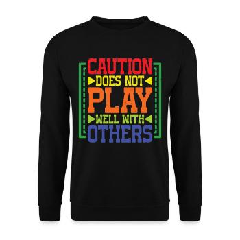 Caution Does Not Play Well With Others 82 - Unisex Sweatshirt - black - Front - Alina (178cm) & Michal (187cm)
