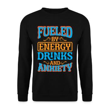 Alimenté par les boissons énergisantes et l’anxiété 5 - Sweat-shirt Unisexe - noir - Devant - Alina (178cm) & Michal (187cm)