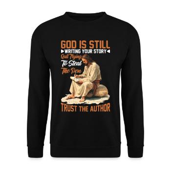 God Is Still Writing Your Story 25 - Unisex Sweatshirt - black - Front - Alina (178cm) & Michal (187cm)
