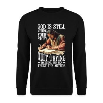 God Is Still Writing Your Story 26 - Unisex Sweatshirt - black - Front - Alina (178cm) & Michal (187cm)