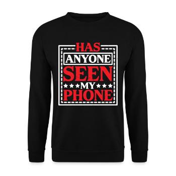 Has Anyone Seen My Phone 15 - Unisex Pullover - Schwarz - Vorne - Alina (178cm) & Michal (187cm)