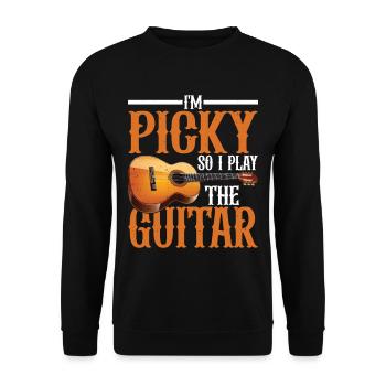 I'm Picky So I Play The Guitar 13 - Unisex Sweatshirt - black - Front - Alina (178cm) & Michal (187cm)