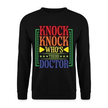 Knock Knock Who's There Doctor 24 - Unisex Pullover - Schwarz - Vorne - Alina (178cm) & Michal (187cm)