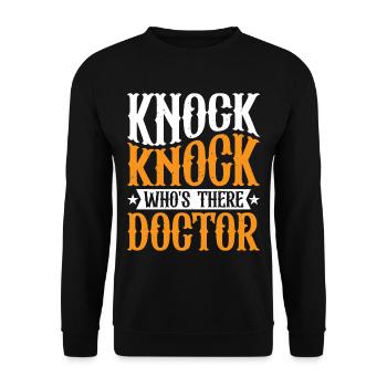 Knock Knock Who's There Doctor 26 - Unisex Pullover - Schwarz - Vorne - Alina (178cm) & Michal (187cm)