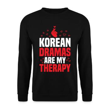 Les drames coréens sont ma thérapie 10 - Sweat-shirt Unisexe - noir - Devant - Alina (178cm) & Michal (187cm)