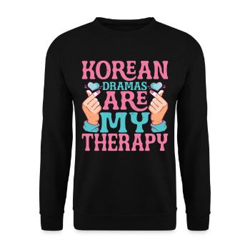 Les drames coréens sont ma thérapie 9 - Sweat-shirt Unisexe - noir - Devant - Alina (178cm) & Michal (187cm)