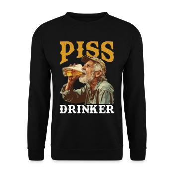 Piss Drinker 43 - Unisex Sweatshirt - black - Front - Alina (178cm) & Michal (187cm)
