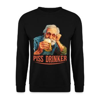 Piss Drinker 44 - Unisex Pullover - Schwarz - Vorne - Alina (178cm) & Michal (187cm)