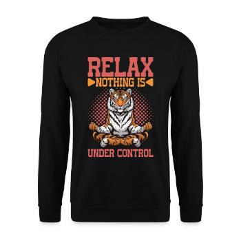 Relax, Nothing Is Under Control 50 - Unisex Sweatshirt - black - Front - Alina (178cm) & Michal (187cm)