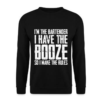 I Have The Booze So I Make The Rules 3 - Unisex Sweatshirt - black - Front - Alina (178cm) & Michal (187cm)