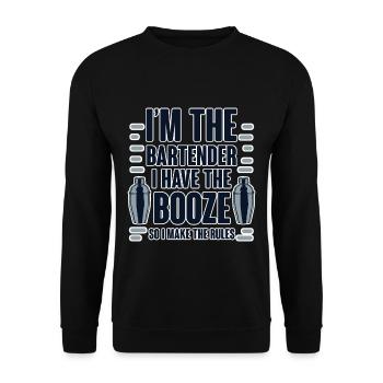 I Have The Booze So I Make The Rules 2 - Unisex Sweatshirt - black - Front - Alina (178cm) & Michal (187cm)