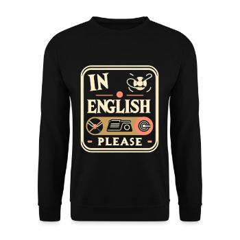 En anglais s’il vous plaît ! 10 - Sweat-shirt Unisexe - noir - Devant - Alina (178cm) & Michal (187cm)
