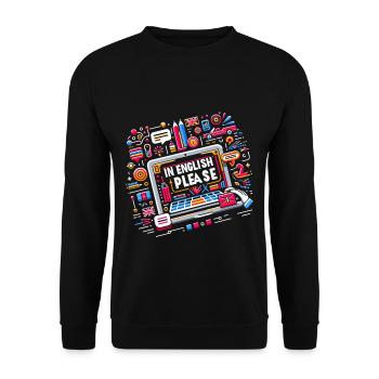 En anglais s’il vous plaît ! 14 - Sweat-shirt Unisexe - noir - Devant - Alina (178cm) & Michal (187cm)