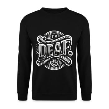 I'm Deaf 41 - Unisex Pullover - Schwarz - Vorne - Alina (178cm) & Michal (187cm)