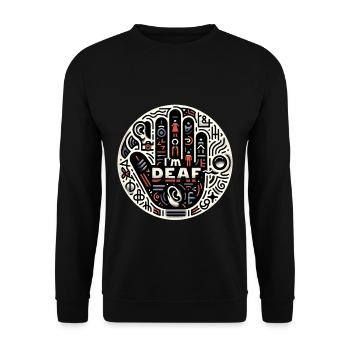 I'm Deaf 42 - Unisex Pullover - Schwarz - Vorne - Alina (178cm) & Michal (187cm)